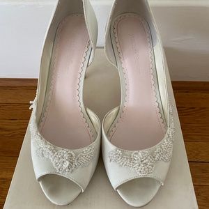David's Bridal Ivory bridal shoes with beading